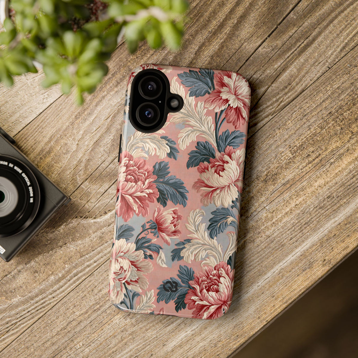 Blush Peony Jacquard · Tough Phone Case for iPhone · Pink