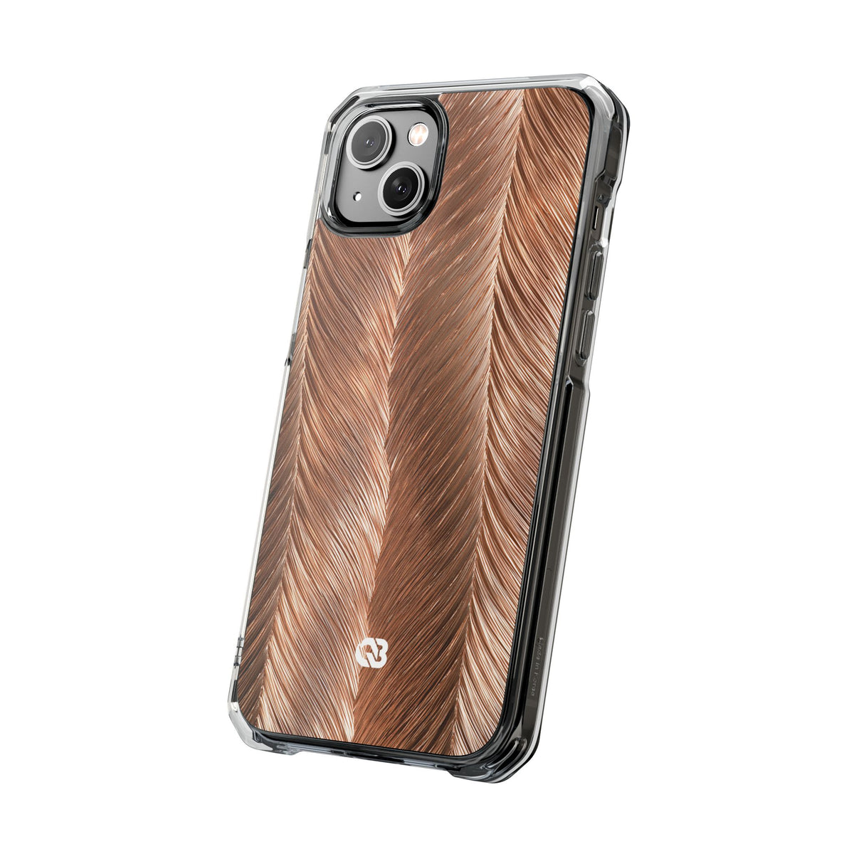 Rose Gold Weave · Clear Impact Magnetic Phone Case for iPhone · Brown