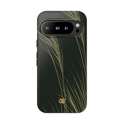 Green Tough Phone Case for Google Pixel - Midnight Gilded Grass