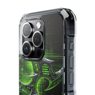 Cyber Sigil Grid · Clear Impact Magnetic Phone Case for iPhone · Green