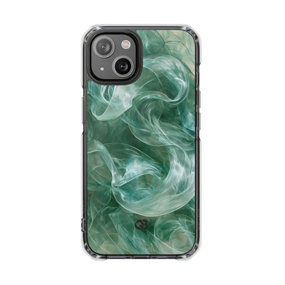 Translucent Aqua Flow · Clear Impact Magnetic Phone Case for iPhone · Teal