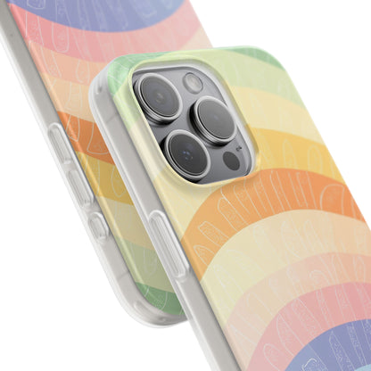 Pastel Rainbow Bands iPhone 15 Pro Max Case - Soft