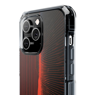 Red Impact MagSafe Phone Case for iPhone - Crimson Frequency Pulse