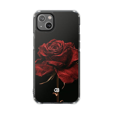 Crimson Noir Rose · Clear Impact Magnetic Phone Case for iPhone ·  Black