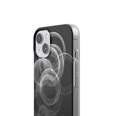 Black Lite Phone Case for iPhone - Kinetic Wireframe Orbit