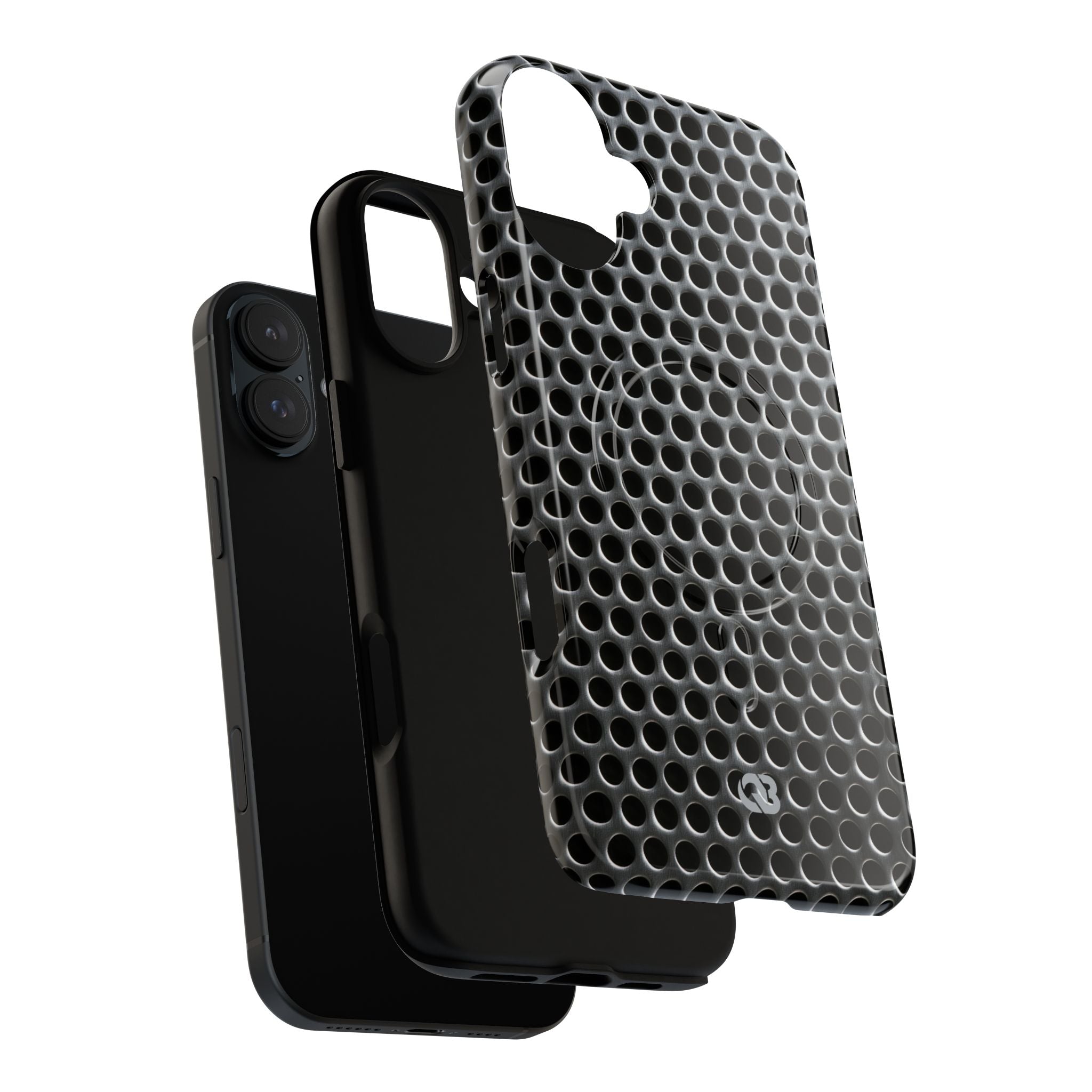 Silver Tough 2.0 Magsafe Phone Case for iPhone - Brutalist Steel Mesh