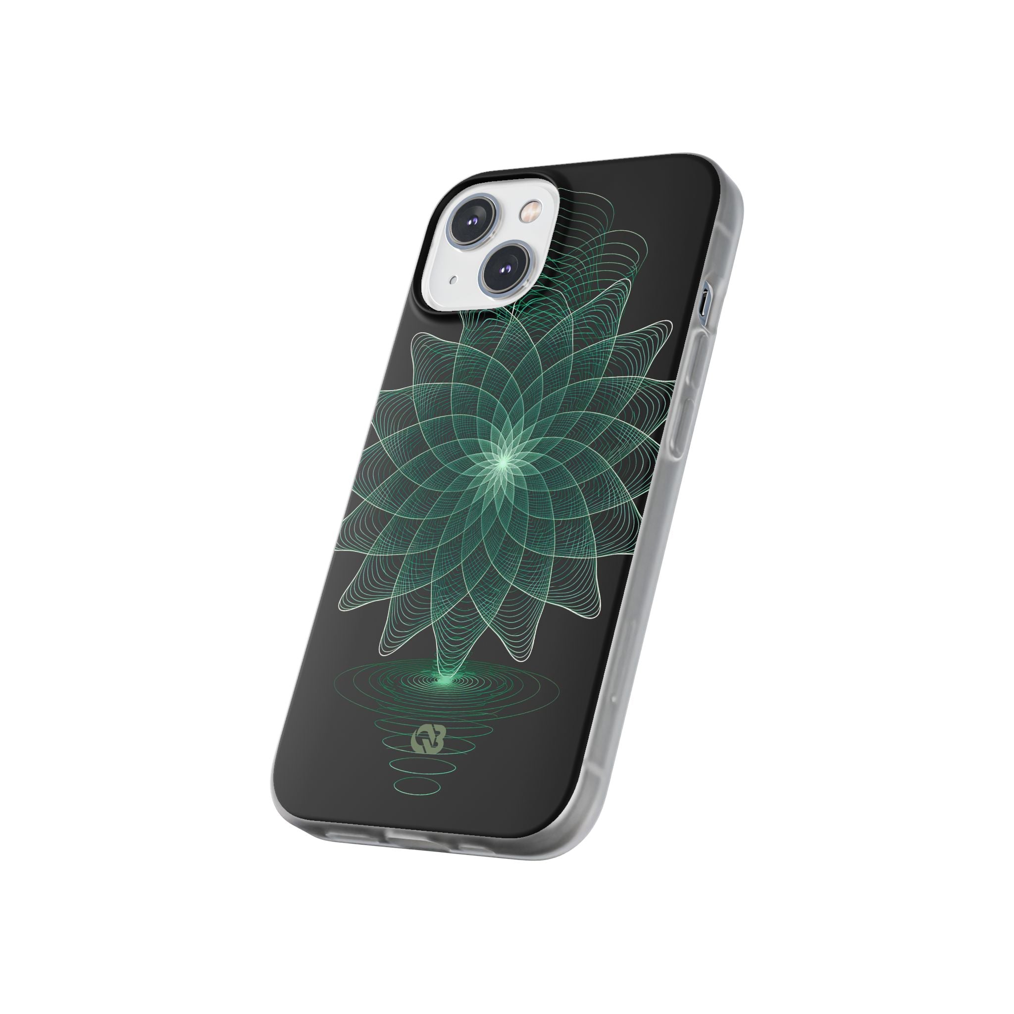 Green Lite Phone Case for iPhone - Cyan Signal Bloom