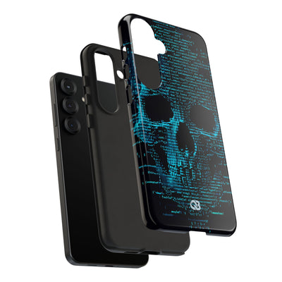 Cyan Glitch Skull · Tough Phone Case for Samsung