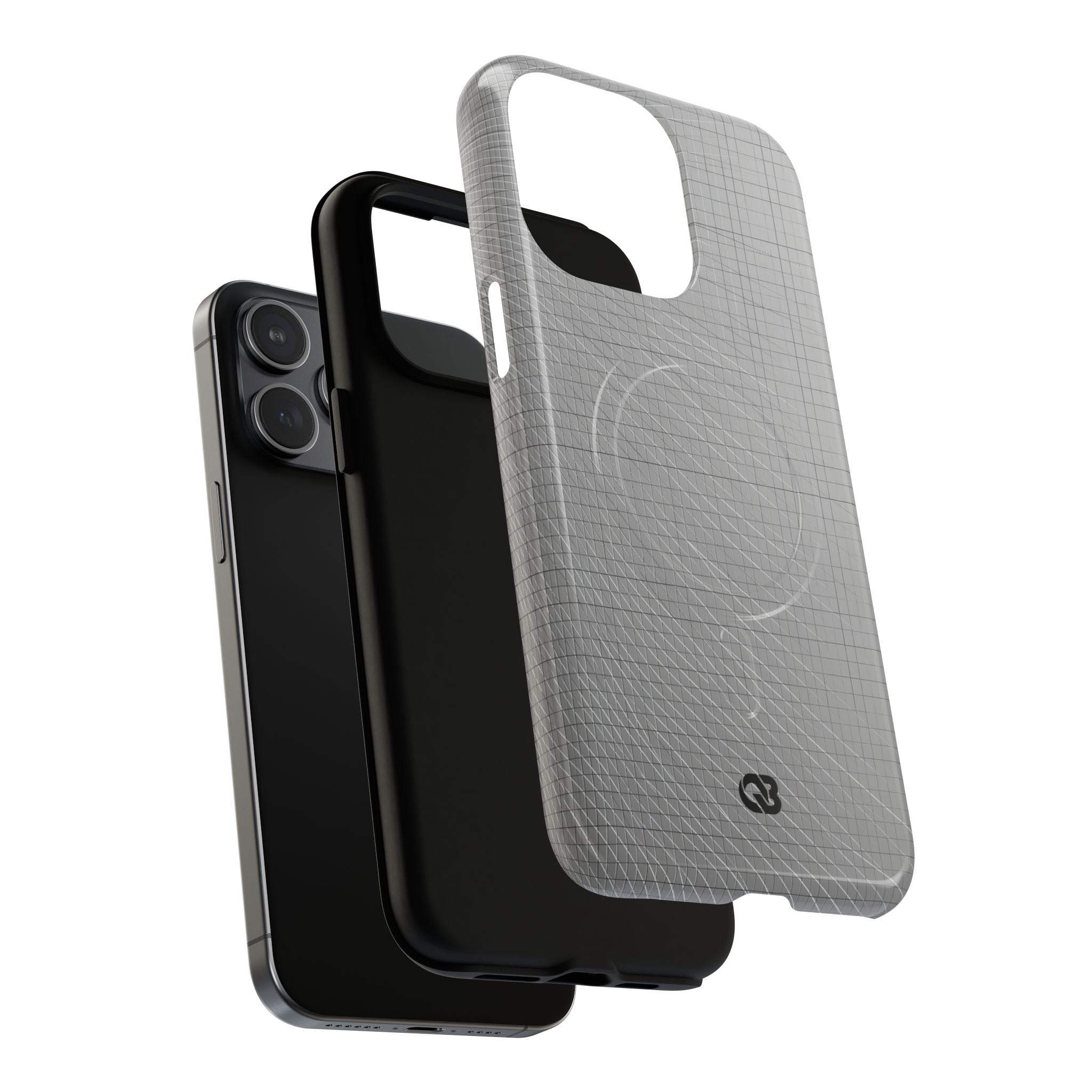 Grey Tough 2.0 Magsafe Phone Case for iPhone - Chrome Mesh Warp