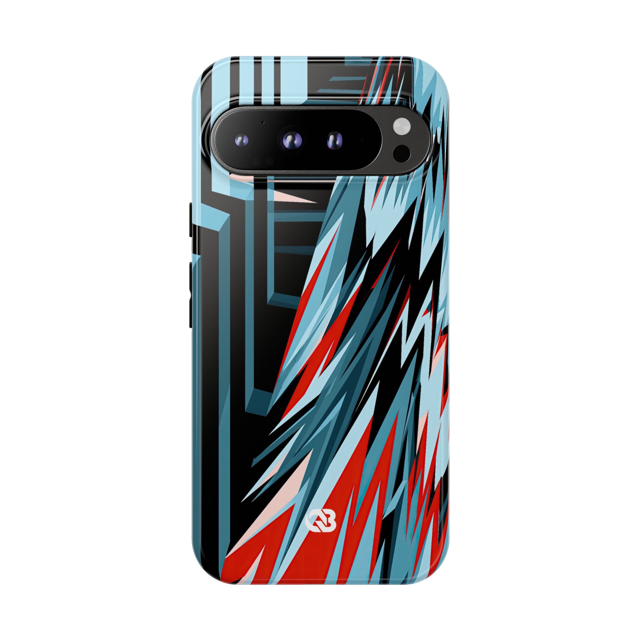 Blue Tough Phone Case for Google Pixel - Glitch Peak Cyan