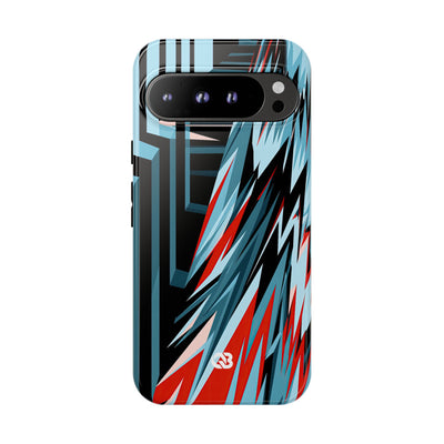 Blue Tough Phone Case for Google Pixel - Glitch Peak Cyan