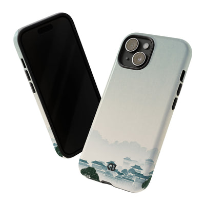 Blue Tough Phone Case for iPhone - Mist Valley Pagoda