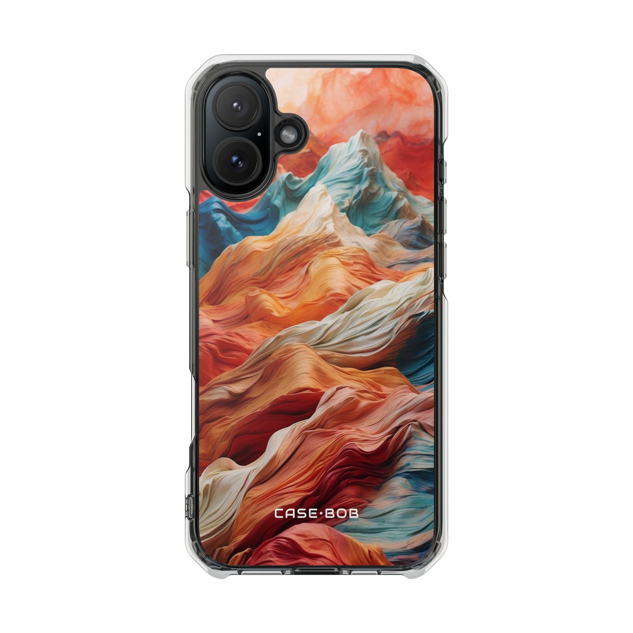 Fabric Peaks Cream iPhone 16 Plus Cover - Impact