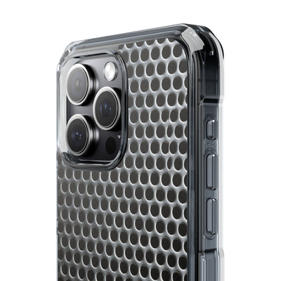 Silver Impact MagSafe Phone Case for iPhone - Brutalist Steel Mesh