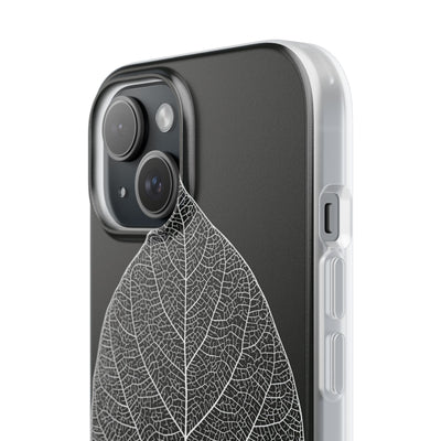 Black Lite Phone Case for iPhone - Bleached Leaf Lattice