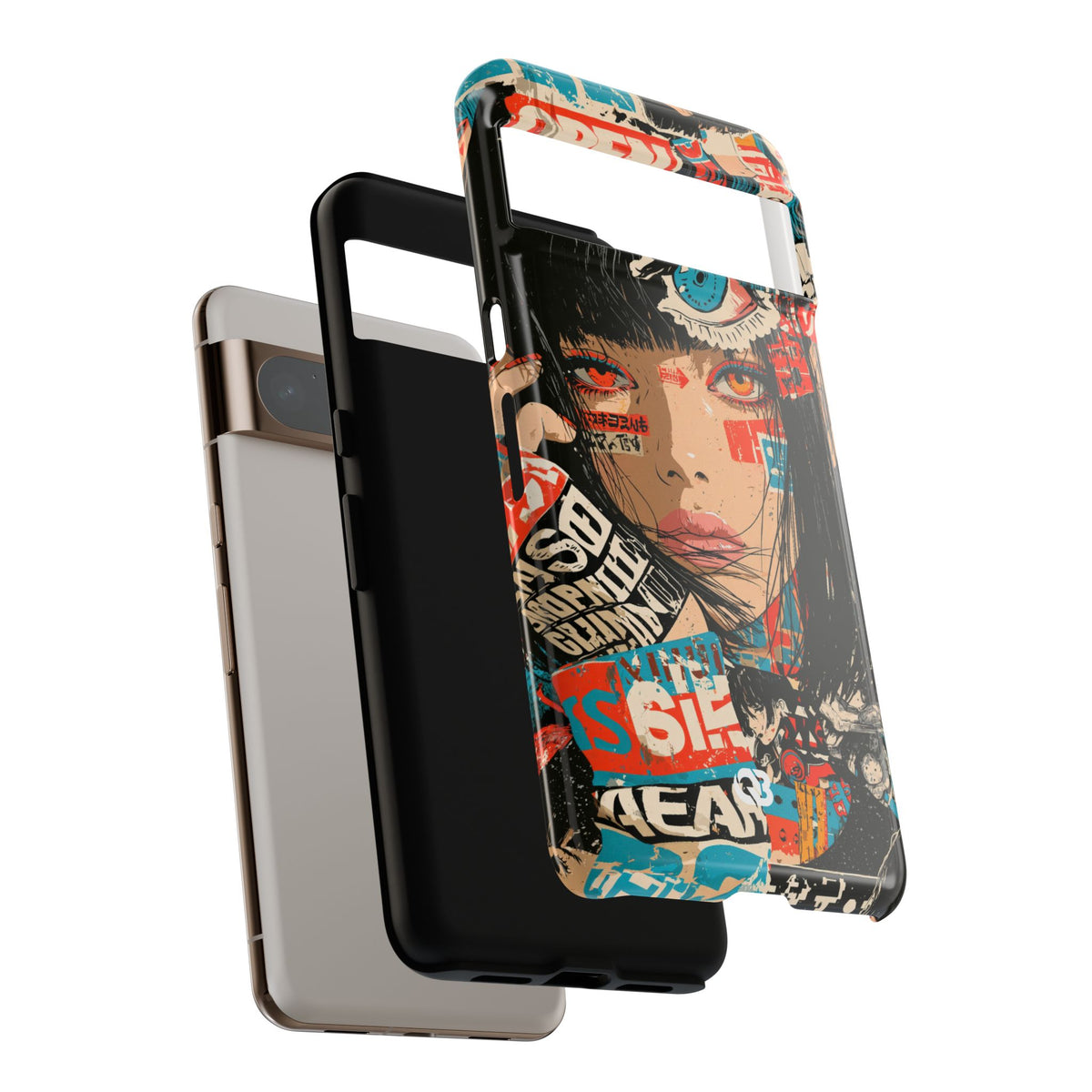 Shibuya Street Collage · Tough Phone Case for Pixel ·  Red