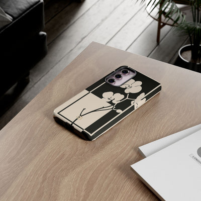 Beige Tough Phone Case for Samsung - Nocturnal Orchid Frame