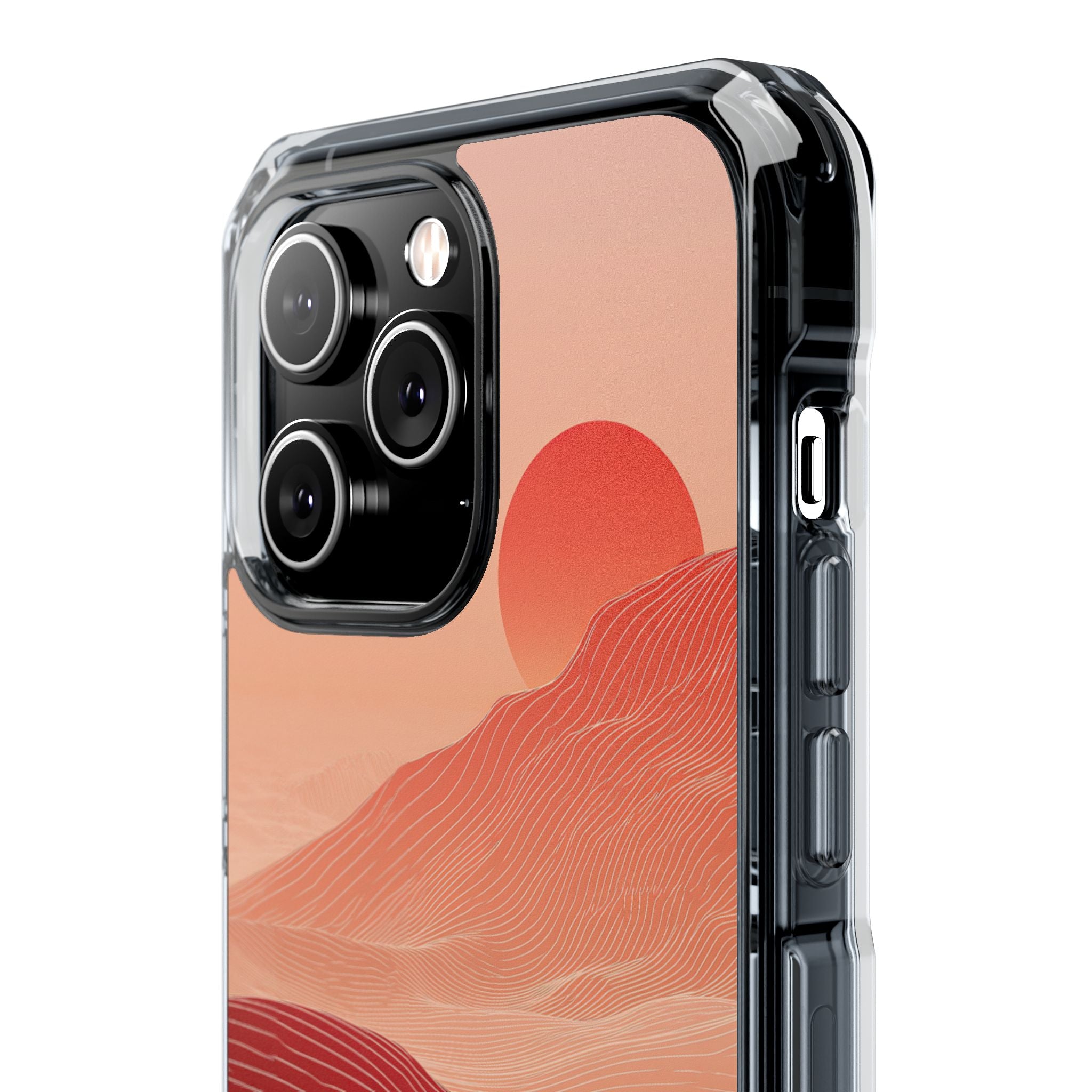 Red Impact MagSafe Phone Case for iPhone - Crimson Ridge Lines