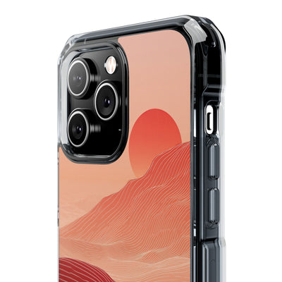 Red Impact MagSafe Phone Case for iPhone - Crimson Ridge Lines