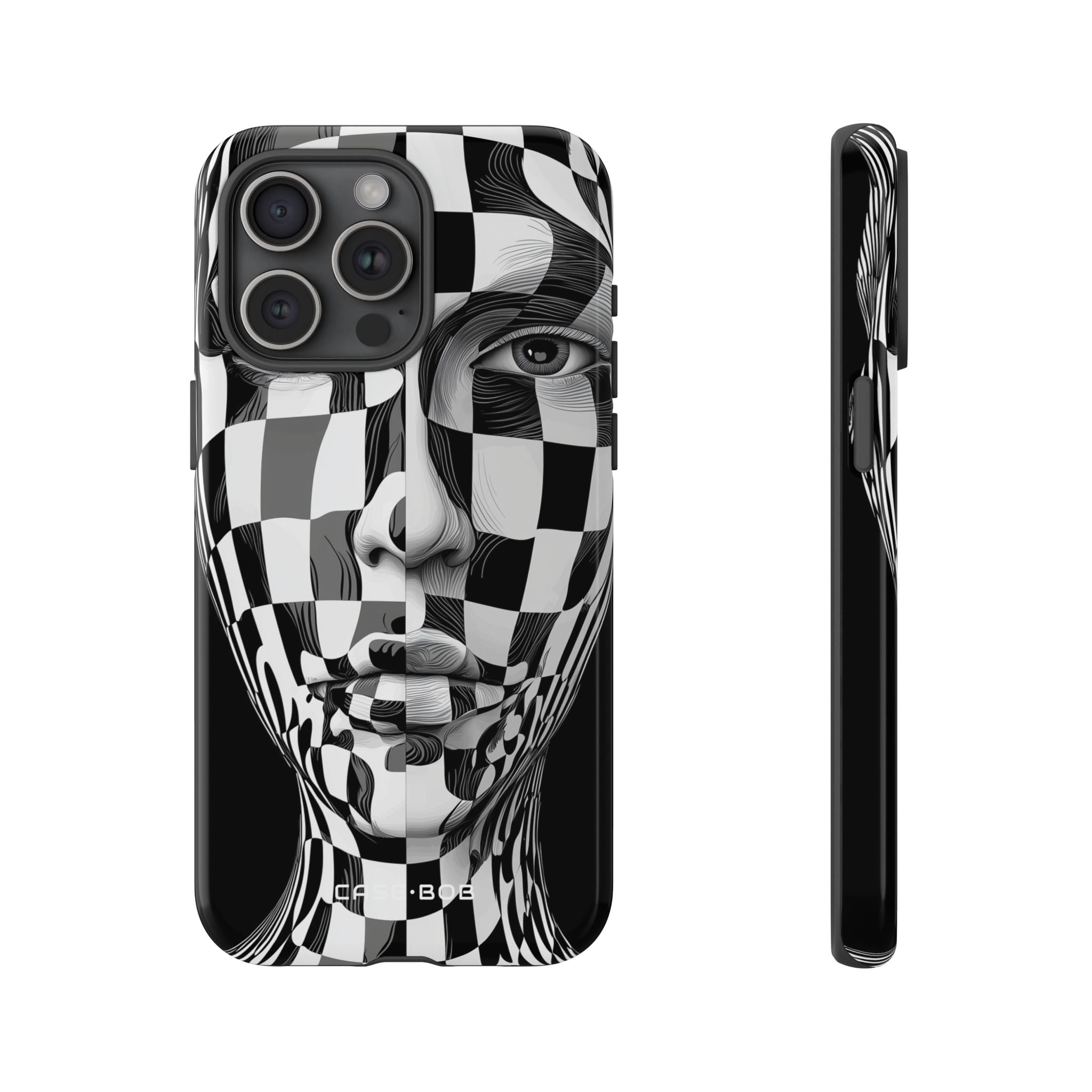 Checkered Face iPhone 15 Pro Max Case - Tough