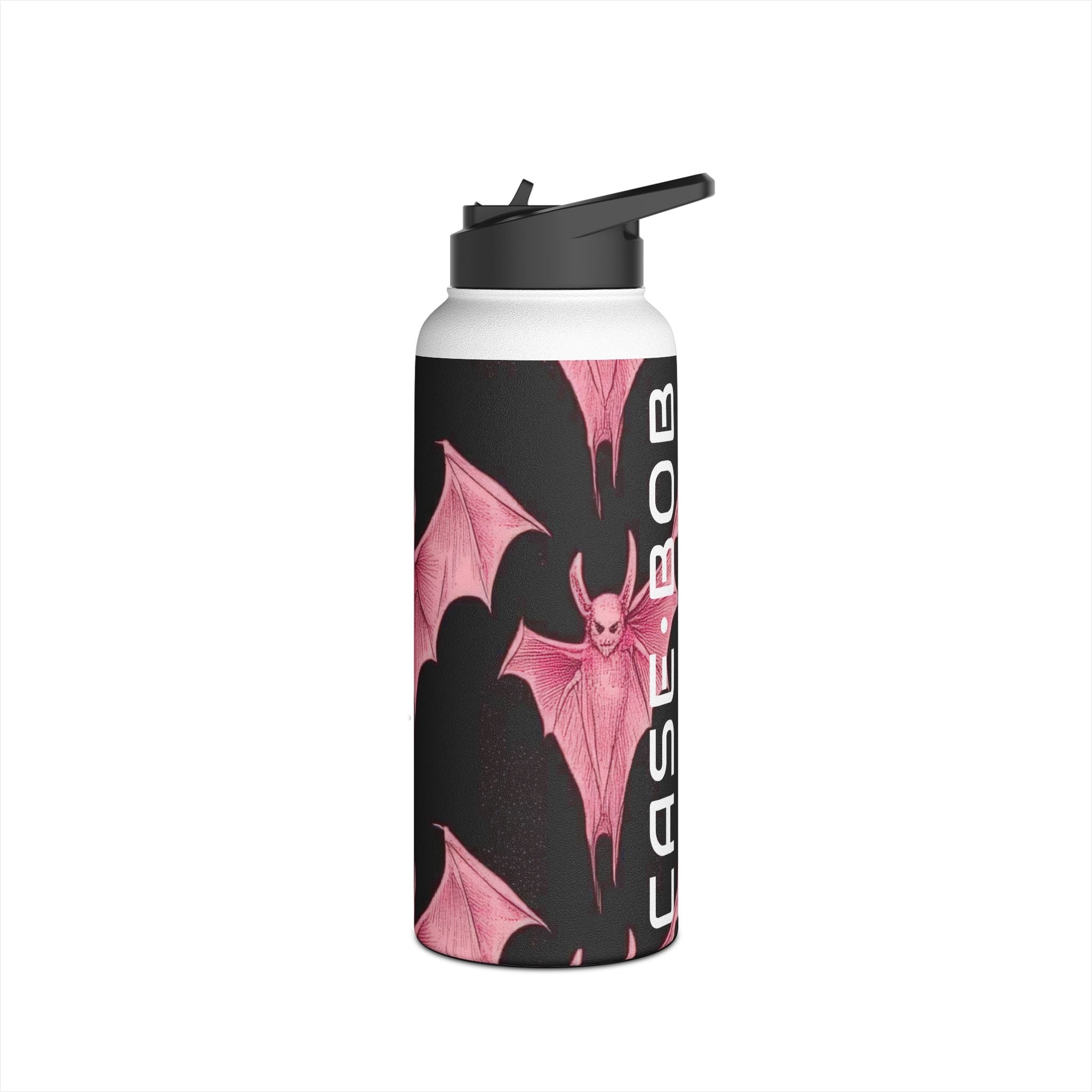 Pink Batwave - Stainless Steel Water Bottle