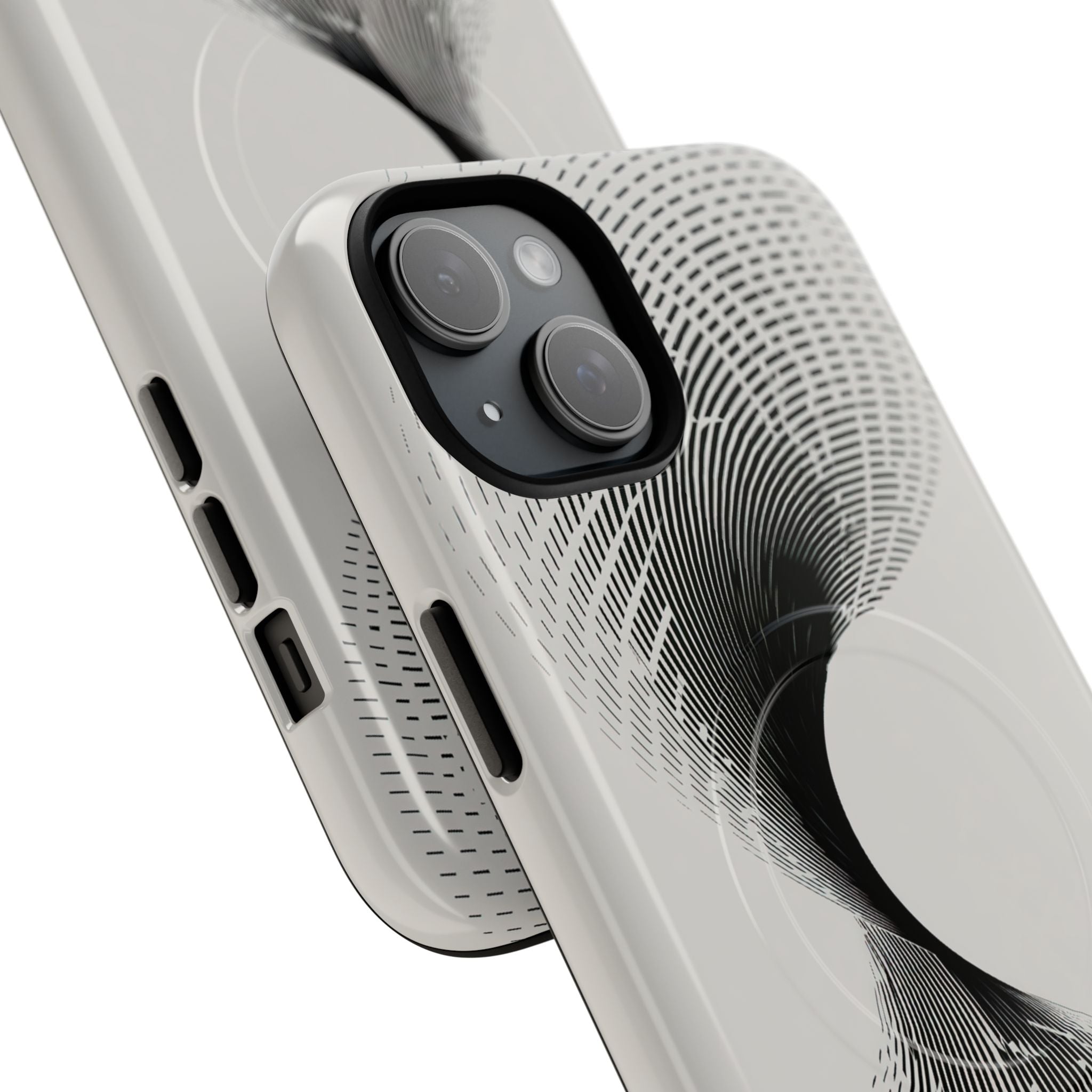 White Tough 2.0 Magsafe Phone Case for iPhone - Linear Torsion Grid