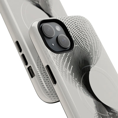White Tough 2.0 Magsafe Phone Case for iPhone - Linear Torsion Grid