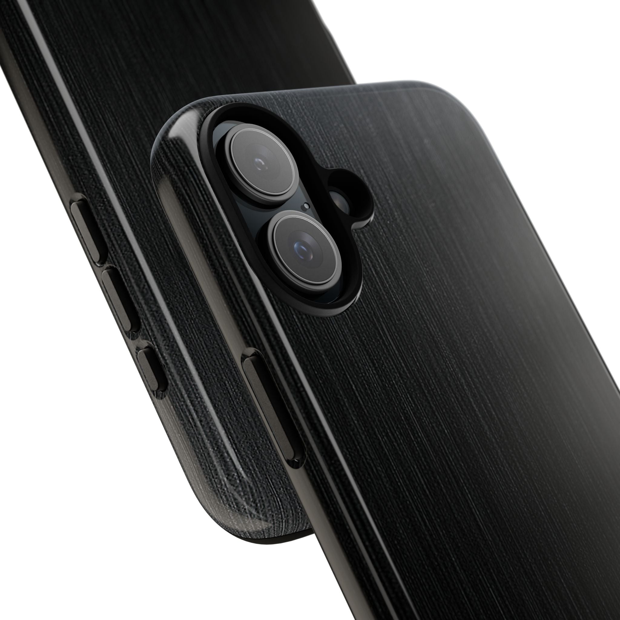 Black Tough Phone Case for iPhone - Brushed Obsidian Slate