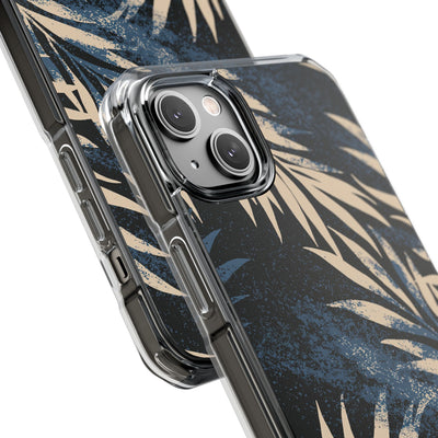 Blue Impact MagSafe Phone Case for iPhone - Midnight Indigo Palm