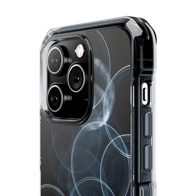 Blue Impact MagSafe Phone Case for iPhone - Cyan Pulse Ripple