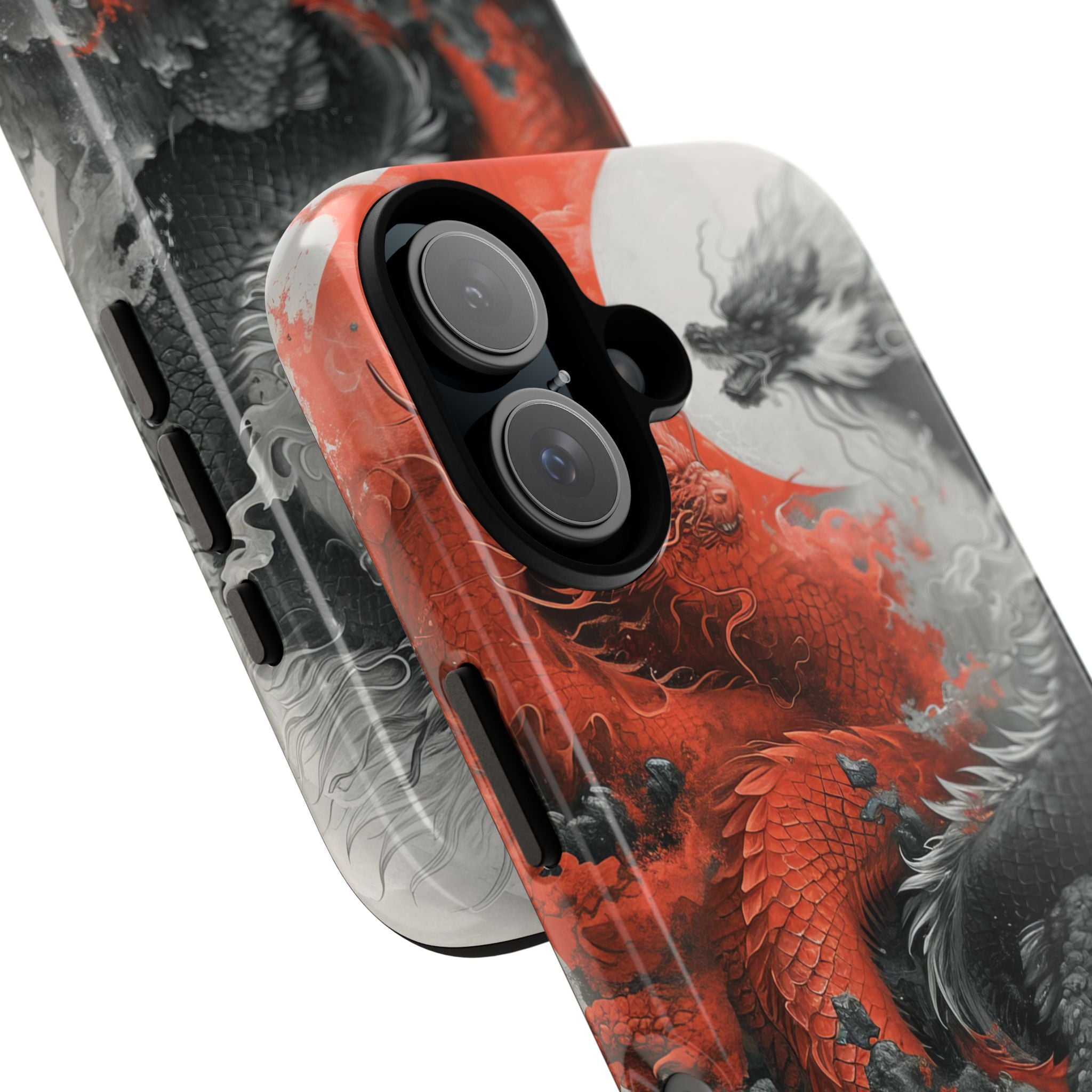 Twin Dragons Crimson iPhone 16 Case - Tough