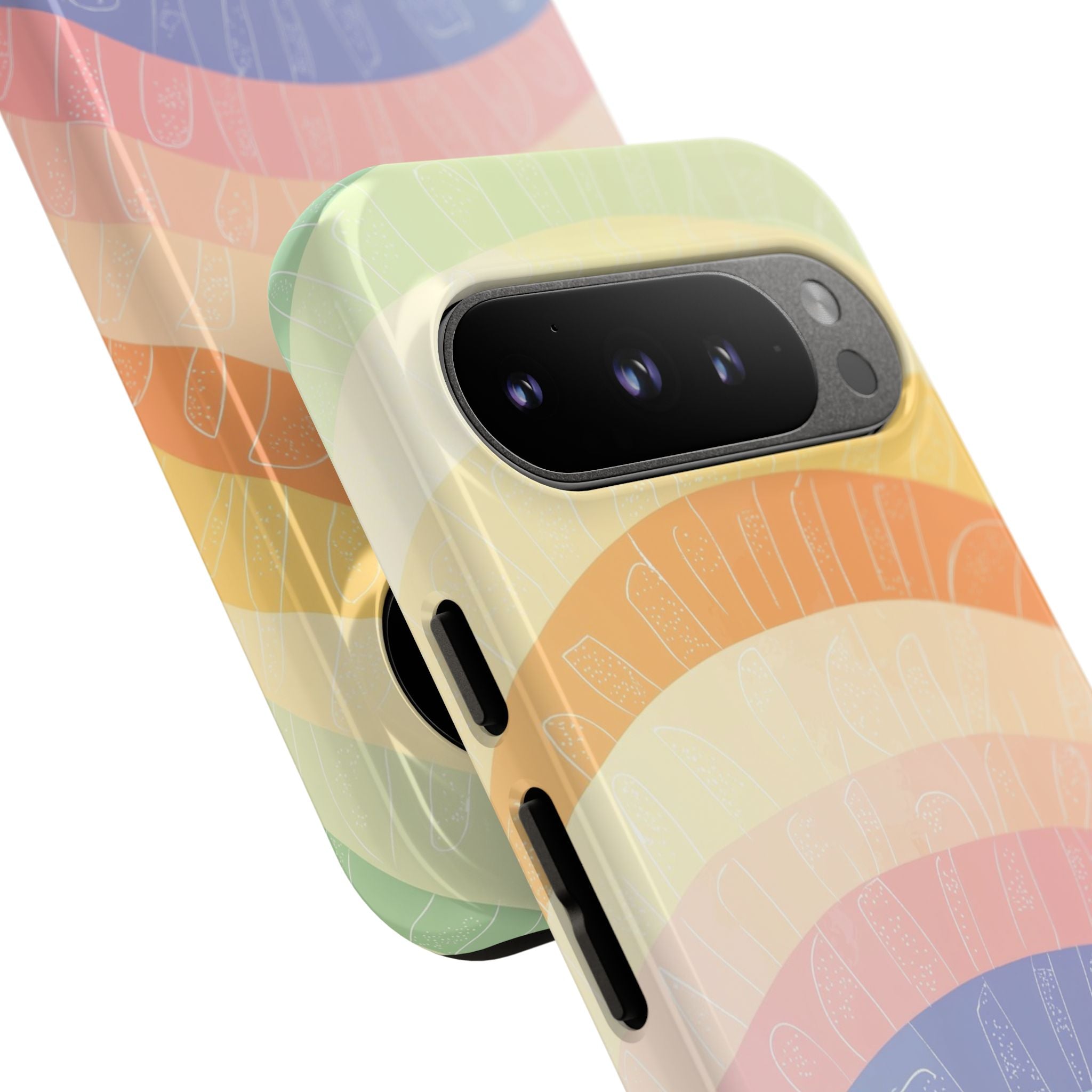 Pastel Rainbow Bands Google Pixel 9 Pro Case - Tough