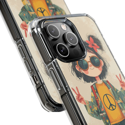 Retro Peace Girl · Impact Hoesje voor iPhone · Magsafe