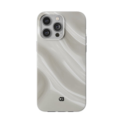 White Lite Phone Case for iPhone - Polished Ivory Wave