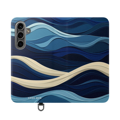 Blue Wave Flow - Samsung S24 Case - Wallet