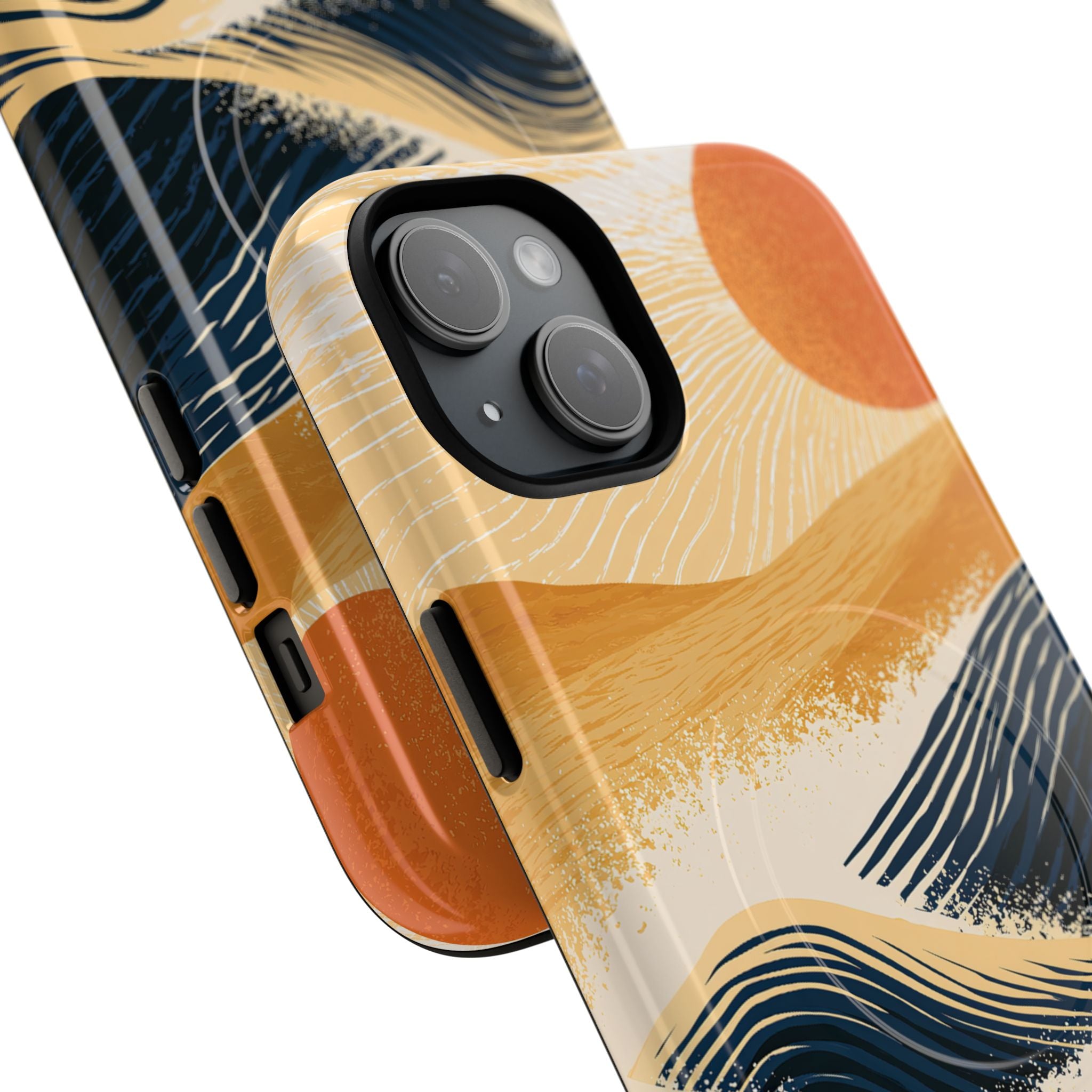 Blue Tough 2.0 Magsafe Phone Case for iPhone - Kyoto Cresting Tide