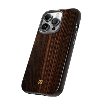 Brown Tough Phone Case for iPhone - Burnished Mahogany Grain