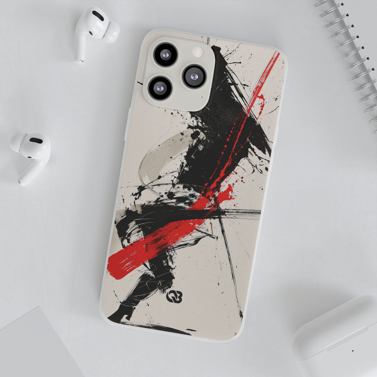 Crimson Sumi Slash · Lite Phone Case for iPhone ·  White