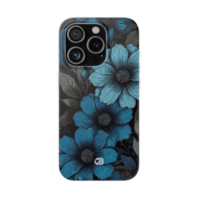 Obsidian Blue Petals · Soft Phone Case for iPhone