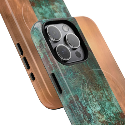 Teal Tough 2.0 Magsafe Phone Case for iPhone - Verdigris Copper Slab