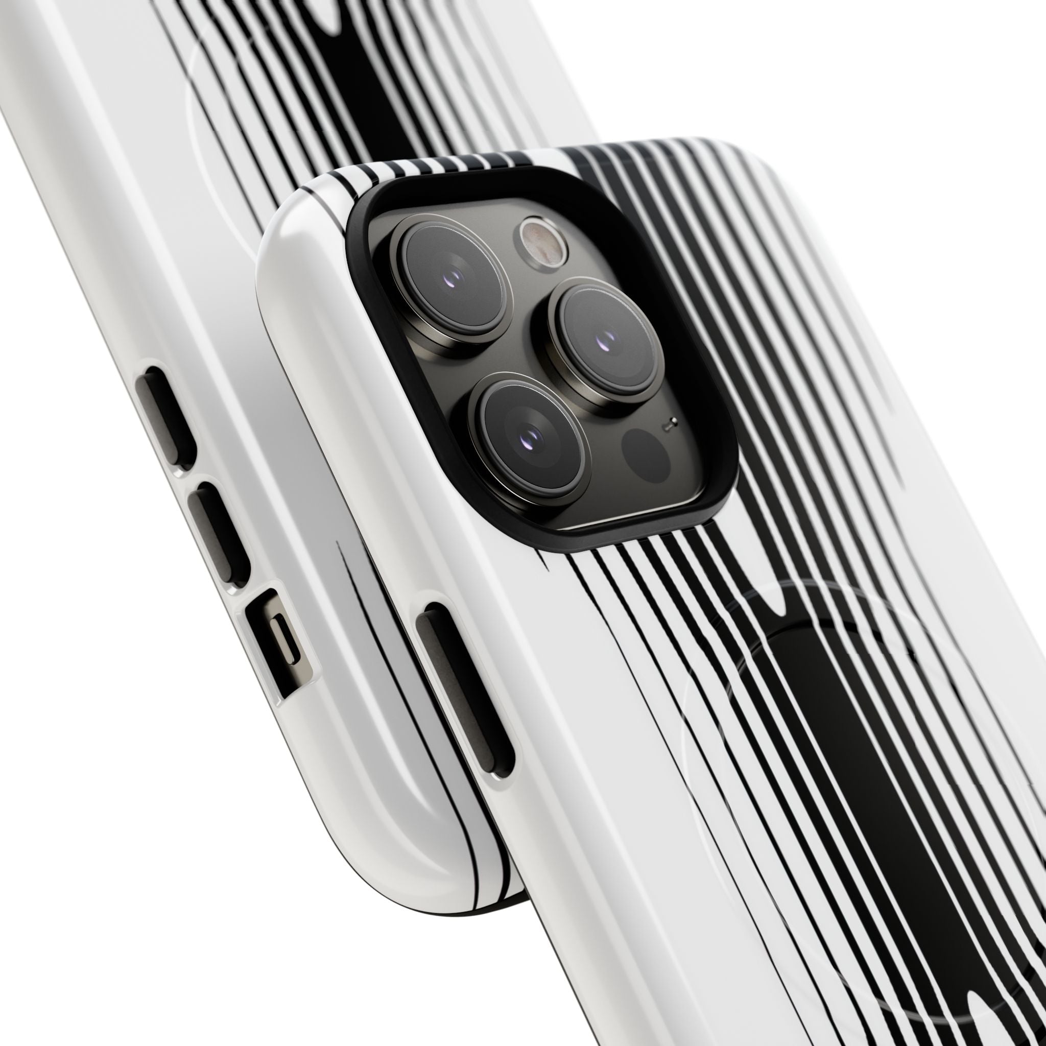 White Tough 2.0 Magsafe Phone Case for iPhone - Kinetic Mono Distortion