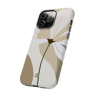 Beige Tough Phone Case for iPhone - Sage Linen Magnolia