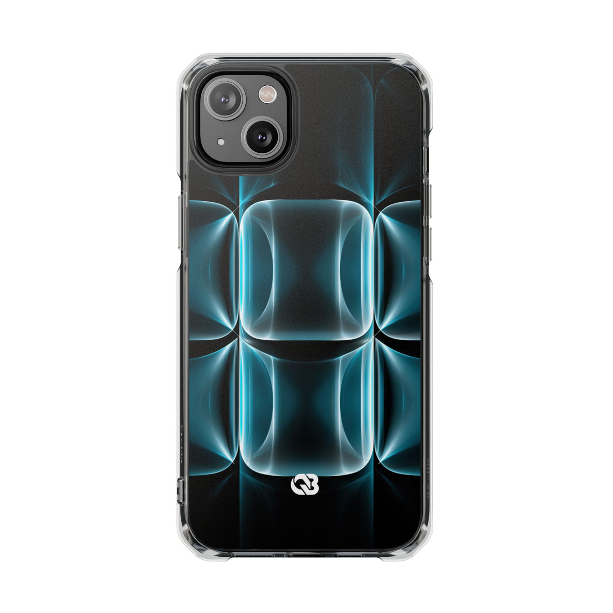 Cyan Core Matrix · Clear Impact Magnetic Phone Case for iPhone · Blue