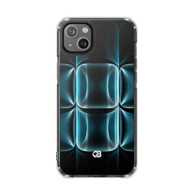 Cyan Core Matrix · Clear Impact Magnetic Phone Case for iPhone · Blue