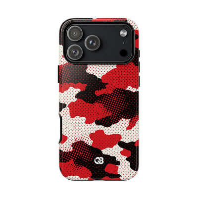Crimson Halftone Camo · Tough Phone Case for iPhone · Red