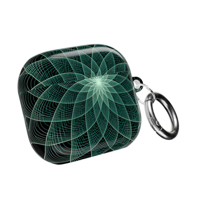 Verdant Harmonic Bloom · Hard Case for AirPods & AirPods Pro · Black