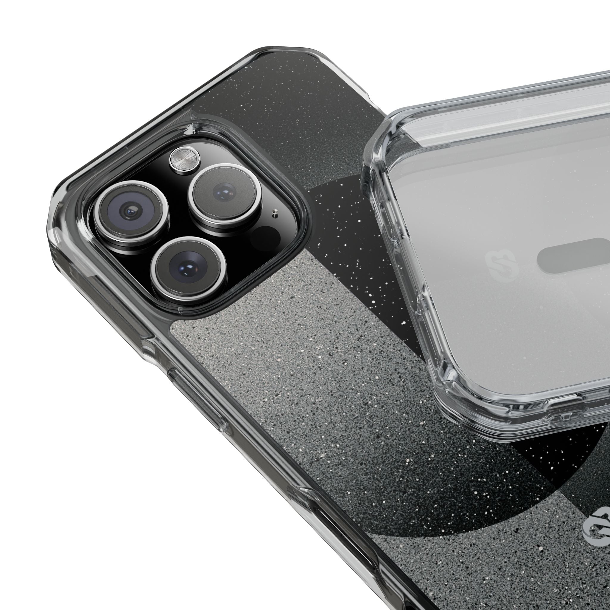Black Impact MagSafe Phone Case for iPhone - Lunar Static Orbit