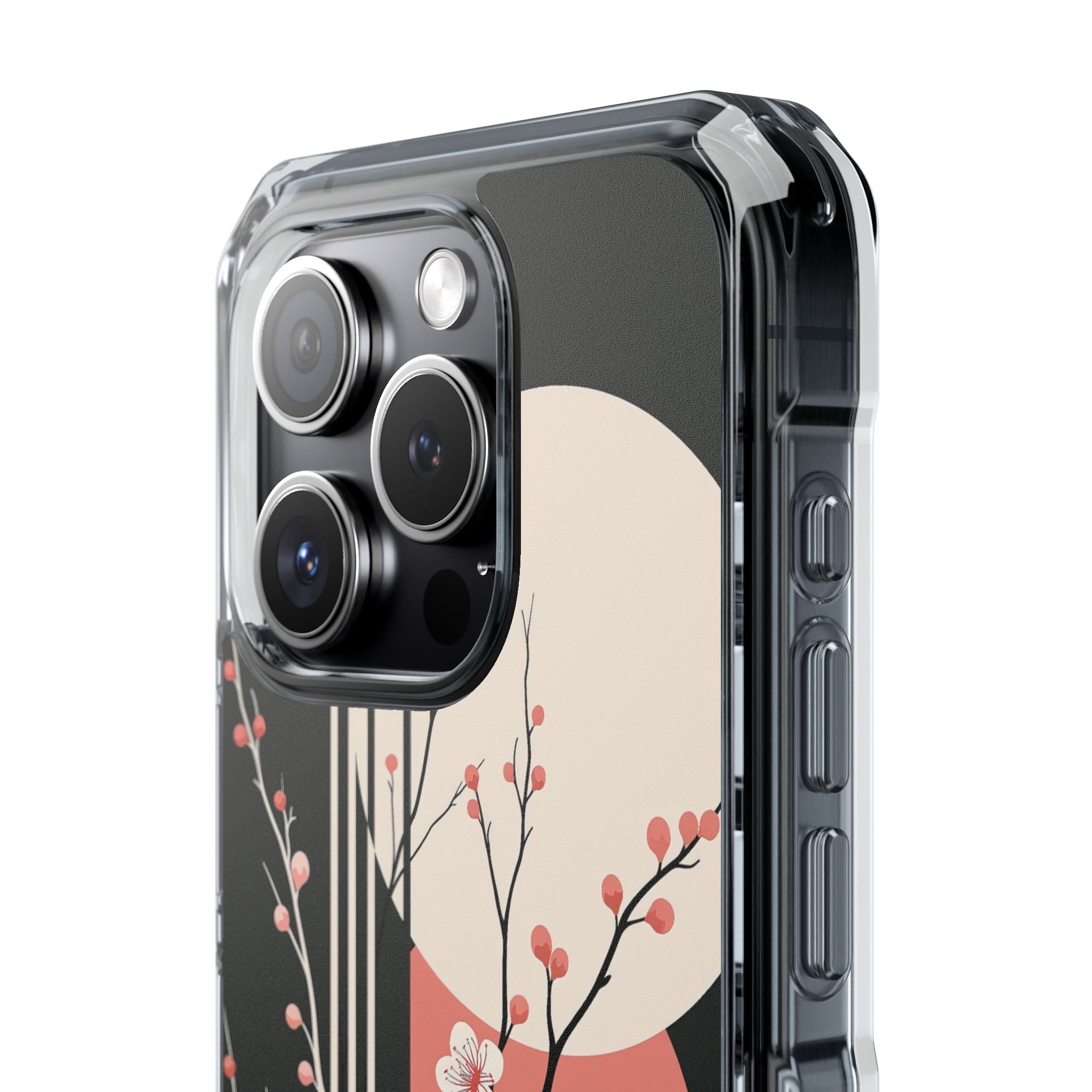 Black Impact MagSafe Phone Case for iPhone - Kyoto Midnight Blossom