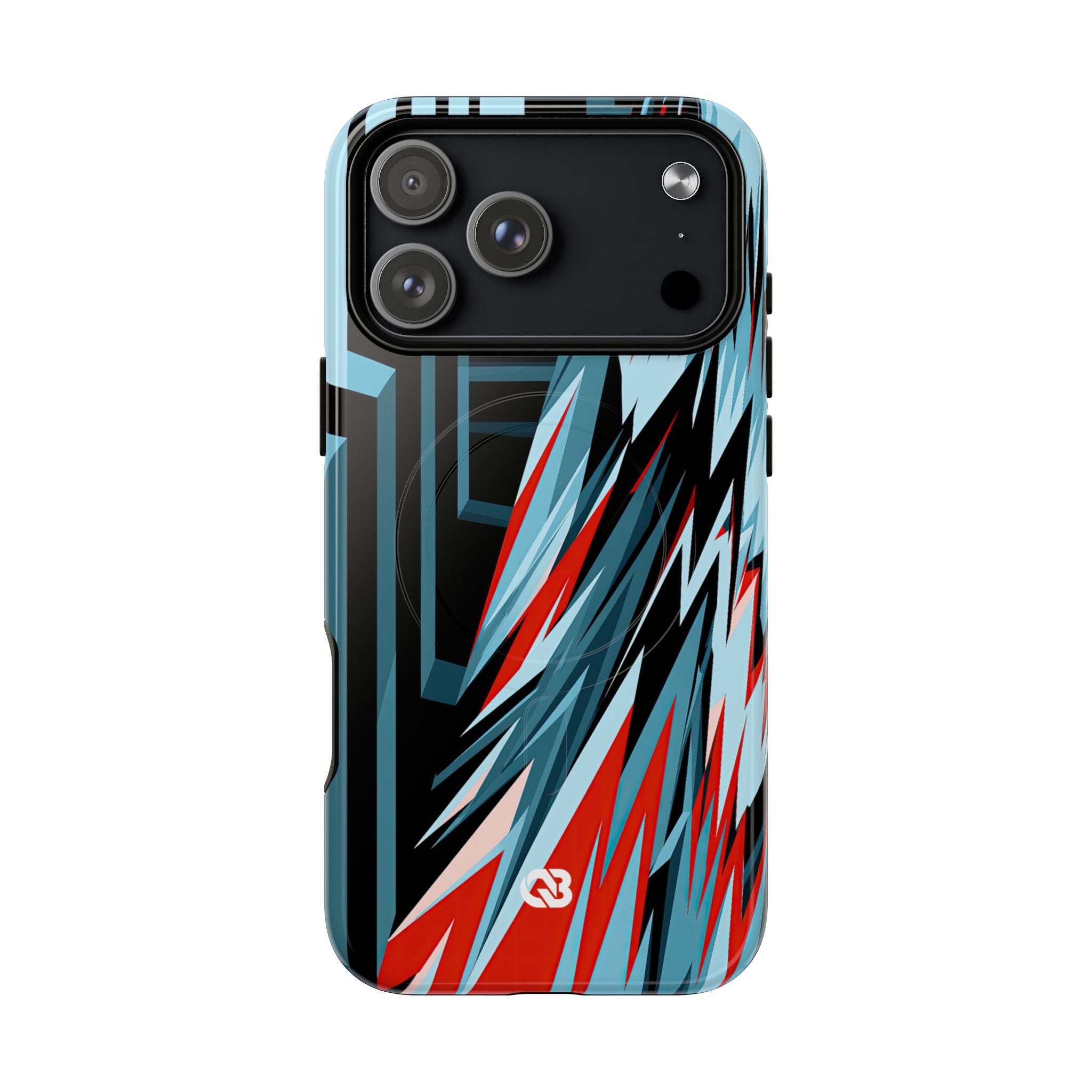 Blue Tough 2.0 Magsafe Phone Case for iPhone - Glitch Peak Cyan