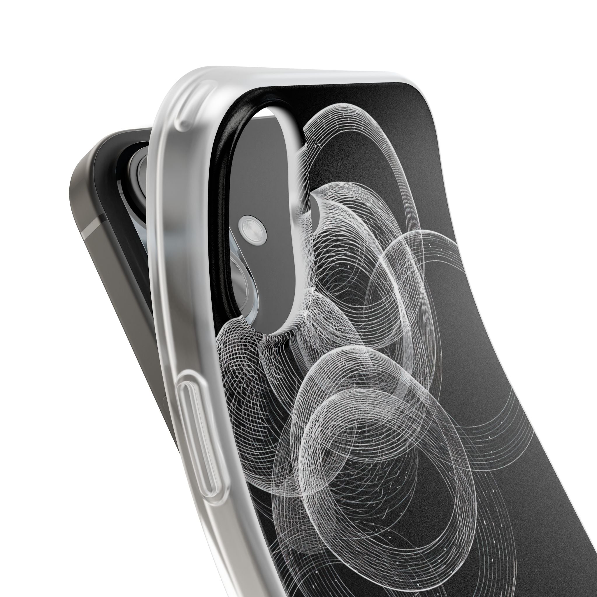Black Lite Phone Case for iPhone - Kinetic Wireframe Orbit